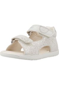 Sandały Geox Model B Sandal Macchia Gir Kolor Biały. Kolor: szary, biały, wielokolorowy. Materiał: skóra. Sezon: lato