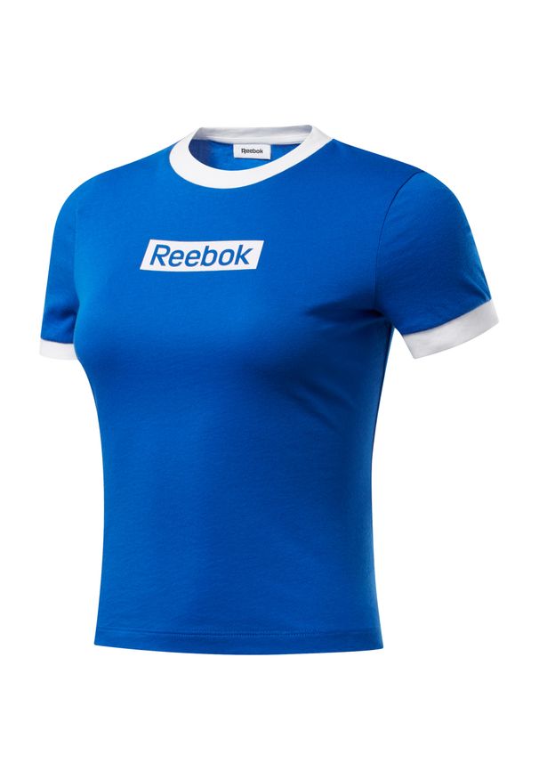 Koszulka fitness damska Reebok Training Essentials Linear Logo Tee W. Kolor: niebieski. Sport: fitness