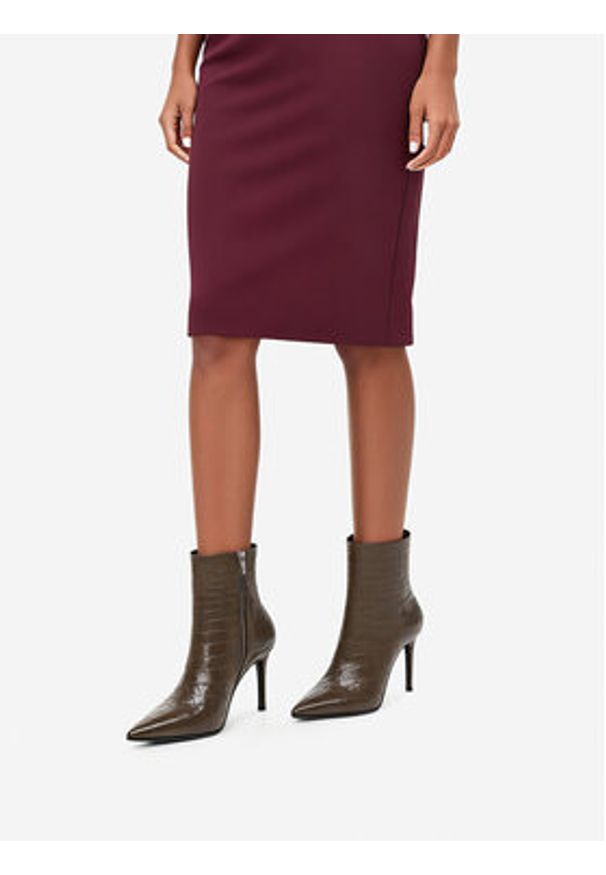 Eva Minge Botki EO-DEMI-GLC6303-6-320 Brązowy. Kolor: brązowy. Materiał: skóra