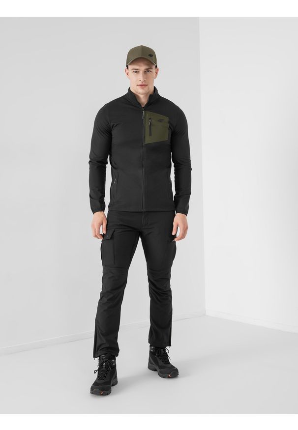4f - Spodnie trekkingowe softshell membrana 8 000 męskie. Kolor: czarny. Materiał: softshell