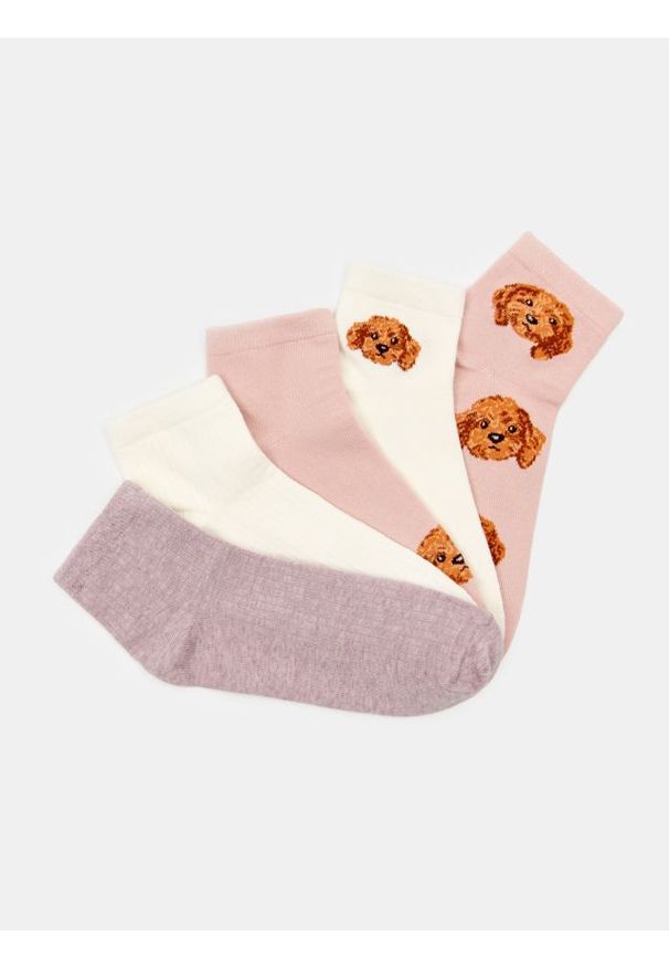 Sinsay - Prążkowane skarpetki 5 pack - wielobarwny. Materiał: prążkowany