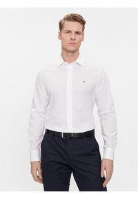 TOMMY HILFIGER - Tommy Hilfiger Koszula Cl Flex Poplin Rf Shirt MW0MW31219 Biały Regular Fit. Kolor: biały. Materiał: bawełna #1