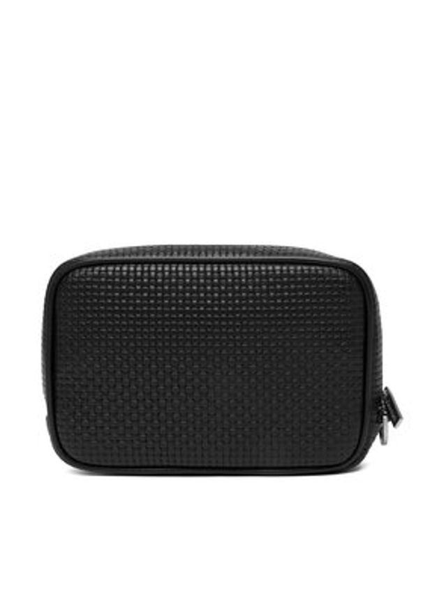 Calvin Klein Saszetka Embossed Woven Zip Pouch LV04D1111G Czarny. Kolor: czarny. Materiał: skóra