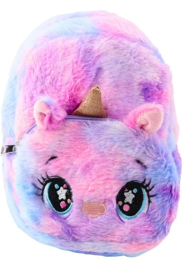 NoName - Plecak Dziecięcy Pluszowy Jednorożec Niebiesko-Różowy Pastelowy 20cm 3L. Kolor: niebieski, wielokolorowy, różowy