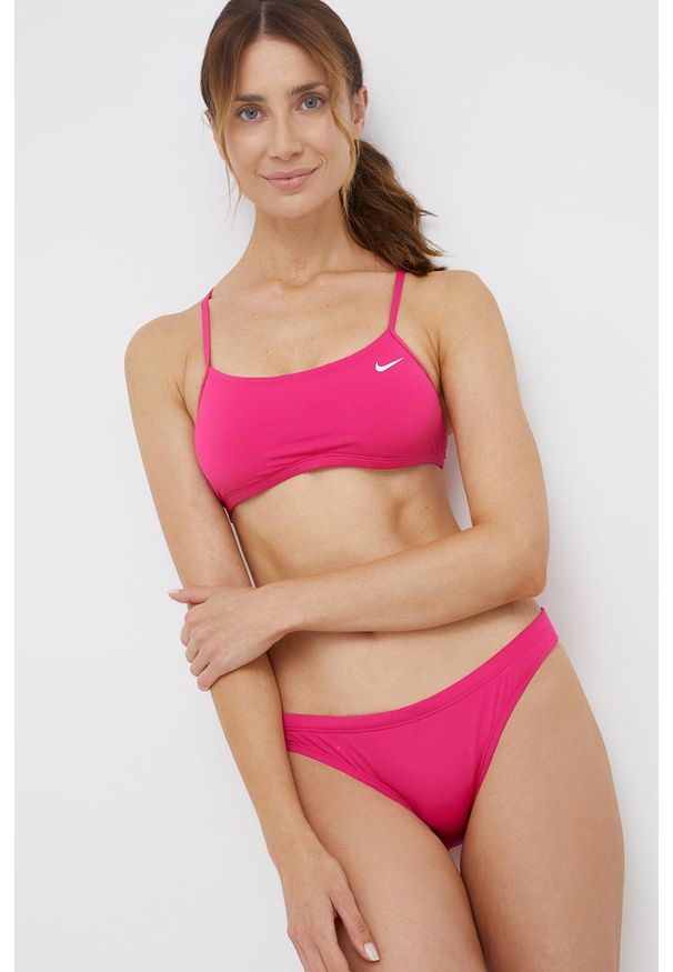 Nike - Strój kąpielowy. Kolor: różowy. Materiał: poliester