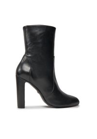 Stuart Weitzman Botki Vida 100 Zip Bootie SG232 Czarny. Kolor: czarny. Materiał: skóra