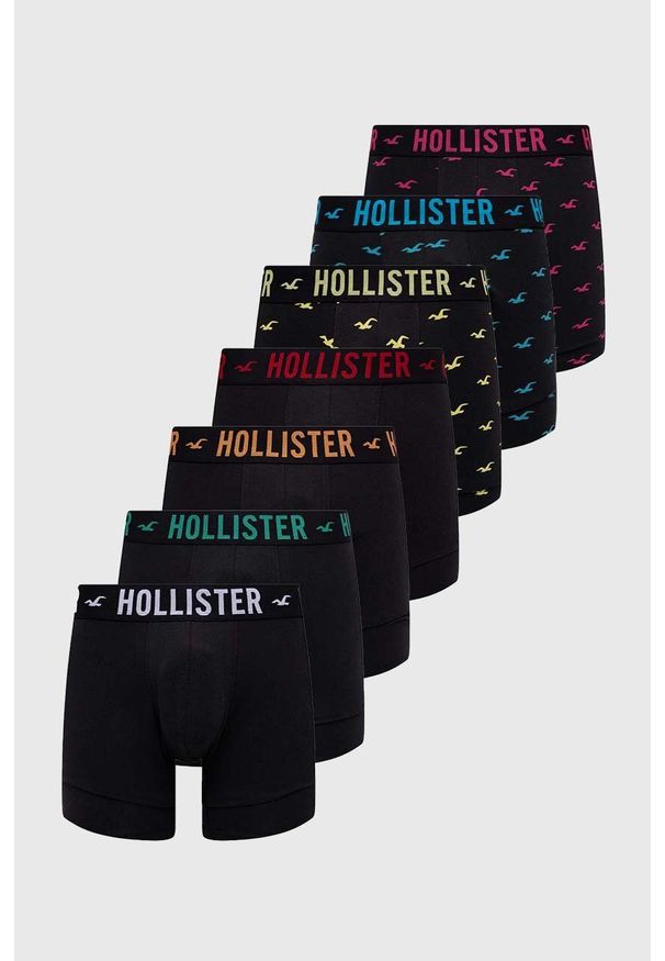 Hollister Co. bokserki 7-pack męskie kolor czarny. Kolor: czarny