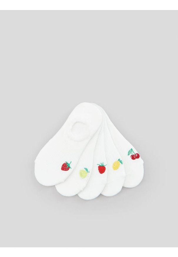 Sinsay - Skarpetki 5 pack - kremowy. Kolor: kremowy. Wzór: nadruk