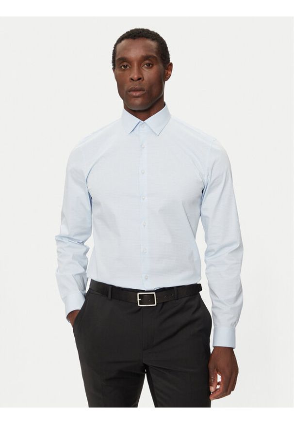 Calvin Klein Koszula K10K113524 Błękitny Slim Fit. Kolor: niebieski. Materiał: bawełna