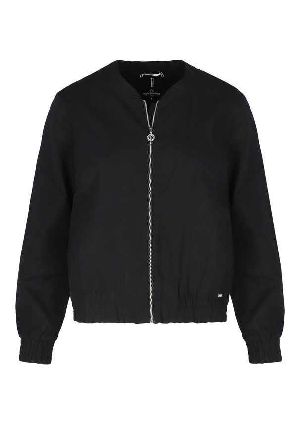 Volcano - Bomberka z lnem JB-TOKEO. Okazja: na co dzień. Typ kołnierza: kołnierzyk stójkowy. Materiał: len. Styl: casual