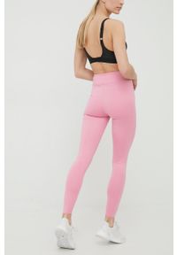 Calvin Klein Performance legginsy treningowe CK Essentials damskie kolor różowy z nadrukiem. Kolor: różowy. Materiał: skóra, dzianina. Wzór: nadruk