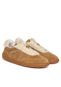 Love Moschino - LOVE MOSCHINO Sneakersy JA15402G0NIGY104 Beżowy. Kolor: beżowy. Materiał: skóra, zamsz #4