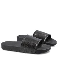 zaxy - Czarne Klapki Zaxy Dziecięce Buty Z Brokatem. Okazja: na spacer. Kolor: czarny. Materiał: guma. Styl: wakacyjny #5