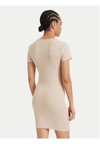 Tommy Jeans Sukienka letnia Flag DW0DW22613 Beżowy jasny Slim Fit. Kolor: beżowy. Materiał: bawełna. Sezon: lato #4