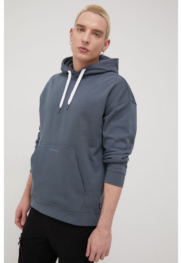 Only & Sons bluza męska z kapturem gładka. Okazja: na co dzień. Typ kołnierza: kaptur. Kolor: niebieski. Materiał: bawełna, dzianina. Wzór: gładki. Styl: casual