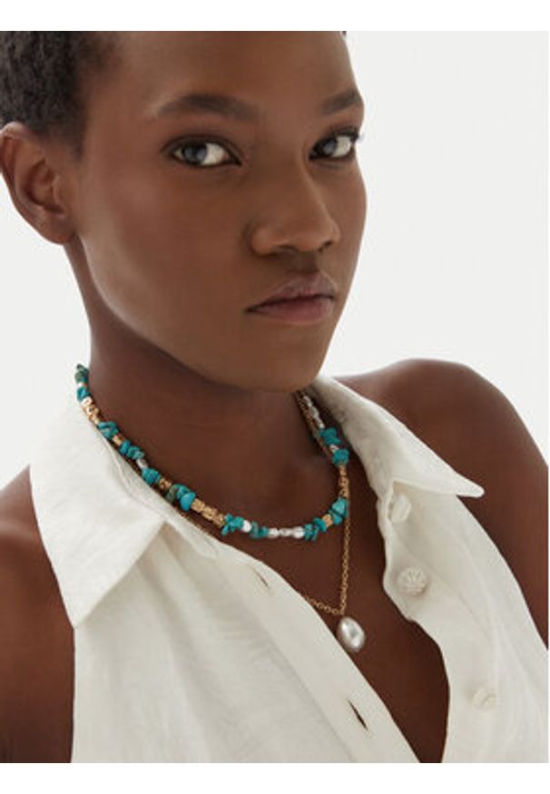 Aldo Zestaw naszyjników Ulienad 13994746 Turkusowy. Materiał: metalowe. Kolor: turkusowy