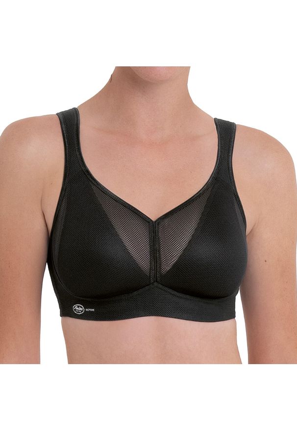 ANITA ACTIVE - Stanik do biegania Air Control mit Delta Pad z wysoki poziomem podtrzymywania. Kolor: czarny. Materiał: poliester, poliamid, elastan. Sport: bieganie