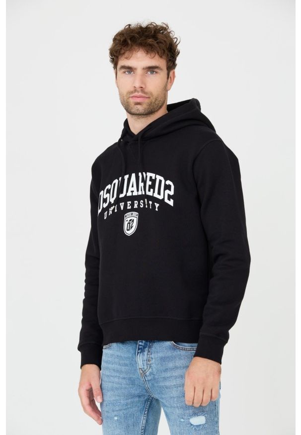 DSQUARED2 Czarna męska bluza Cool Fit Hoodie, Rozmiar S. Kolor: czarny