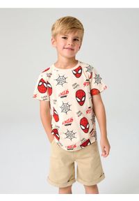 Sinsay - Koszulka Spider-Man - beżowy. Kolor: beżowy