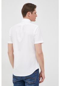 Polo Ralph Lauren koszula męska kolor biały regular z kołnierzykiem button-down. Typ kołnierza: polo, button down. Kolor: biały. Długość rękawa: krótki rękaw. Długość: krótkie. Wzór: aplikacja
