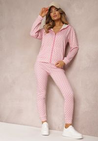 Renee - Jasnoróżowy 2-cześciowy Komplet Dresowy z Bluzą i Spodnia Analina. Kolor: różowy. Materiał: dresówka