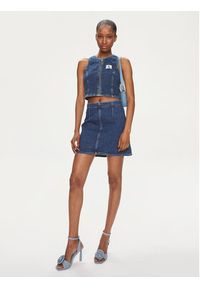 Calvin Klein Jeans Spódnica jeansowa J20J222827 Granatowy Regular Fit. Kolor: niebieski. Materiał: bawełna, jeans
