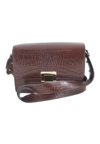 Barberinis - Wężowa listonoszka skórzana BARBERINI'S brązowa 747-6. Kolor: brązowy. Materiał: skórzane. Styl: casual, street, elegancki, wizytowy #1