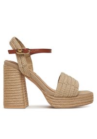 TOMMY HILFIGER - Tommy Hilfiger Espadryle Rope Heel Platform Sandal FW0FW08425 Beżowy. Kolor: beżowy. Materiał: materiał. Obcas: na platformie