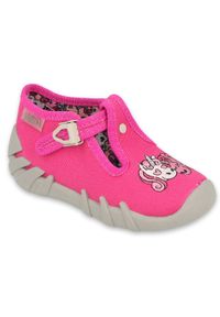 Befado obuwie dziecięce 110P435 różowe. Kolor: różowy. Wzór: aplikacja