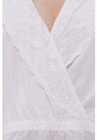 Haily's Bluzka damska kolor biały gładka. Kolor: biały. Materiał: materiał. Długość rękawa: na ramiączkach. Wzór: gładki #5