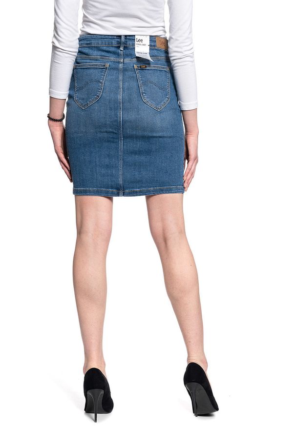 Lee - LEE Pencil Skirt DAMSKA SPÓDNICA JEANSOWA MID WORN MARTHA L38GQDTO 112108194. Materiał: jeans