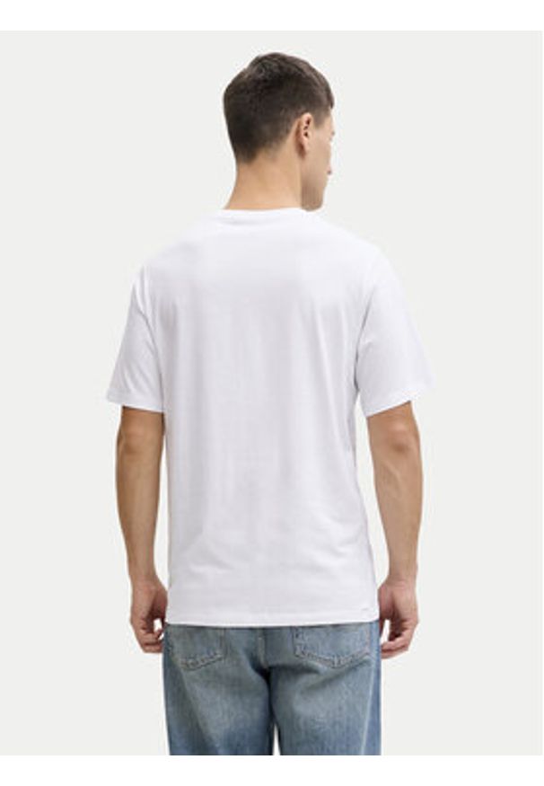 Jack & Jones T-Shirt Ejeff Logo 12288536 Biały Regular Fit. Kolor: biały. Materiał: bawełna