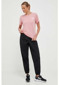 The North Face t-shirt damski kolor różowy. Kolor: różowy. Materiał: materiał, dzianina. Styl: klasyczny #2
