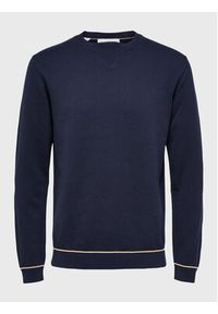 Selected Homme Sweter Jerome 16085464 Granatowy Regular Fit. Kolor: niebieski. Materiał: bawełna #5