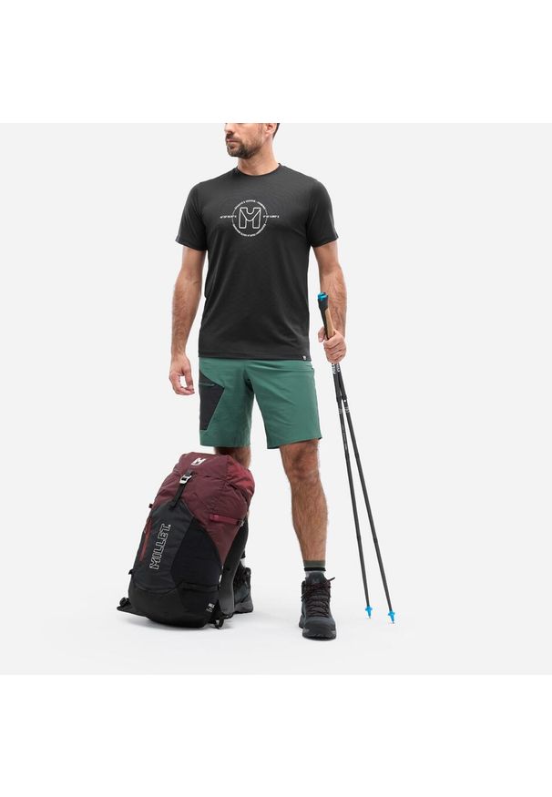 Koszulka męska z krótkim rękawem Millet Ubic Light Ts Ss M active fit. Kolor: czarny. Materiał: tkanina, mesh. Długość rękawa: krótki rękaw. Długość: krótkie. Wzór: nadruk. Sport: turystyka piesza
