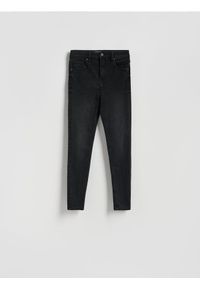 Reserved - Jeansy slim fit z przetarciami - czarny. Kolor: czarny