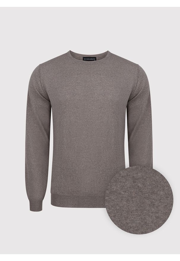 Pako Lorente - PAKO LORENTE – Brązowy sweter męski z wełny merino. Kolor: brązowy. Materiał: wełna. Wzór: gładki. Sezon: zima