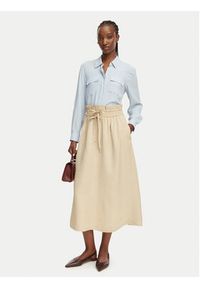 BOSS Spódnica trapezowa C_Vakola 50558615 Beżowy Regular Fit. Kolor: beżowy. Materiał: wiskoza #4