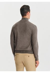 Pako Lorente - PAKO LORENTE – Brązowy sweter z rozpinaną stójką. Okazja: na co dzień. Typ kołnierza: kołnierzyk stójkowy. Kolor: brązowy, czarny. Materiał: poliester, wiskoza. Sezon: jesień. Styl: casual #3