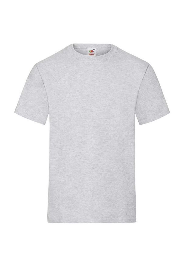 FRUIT OF THE LOOM - Ciężka Bawełniana Koszulka Unisex Dla Dorosłych. Kolor: szary. Materiał: bawełna