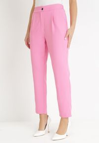 Born2be - Różowe Spodnie Cygaretki Borlo. Kolor: różowy #5