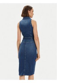 ViCOLO Sukienka jeansowa DB5086 Granatowy Slim Fit. Kolor: niebieski. Materiał: bawełna