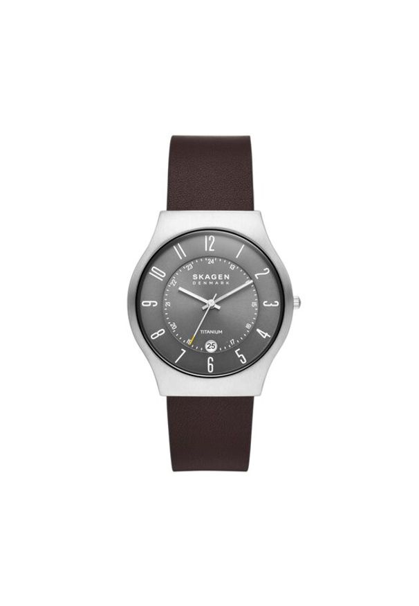 Skagen Zegarek Malbye Gent SKW6909 Brązowy. Kolor: brązowy. Materiał: skóra