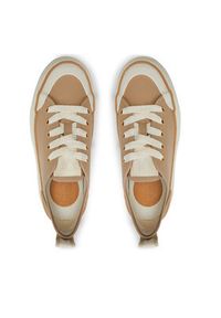 Max Mara Trampki Prefallsneaker 2424766011 Beżowy. Kolor: beżowy. Materiał: skóra