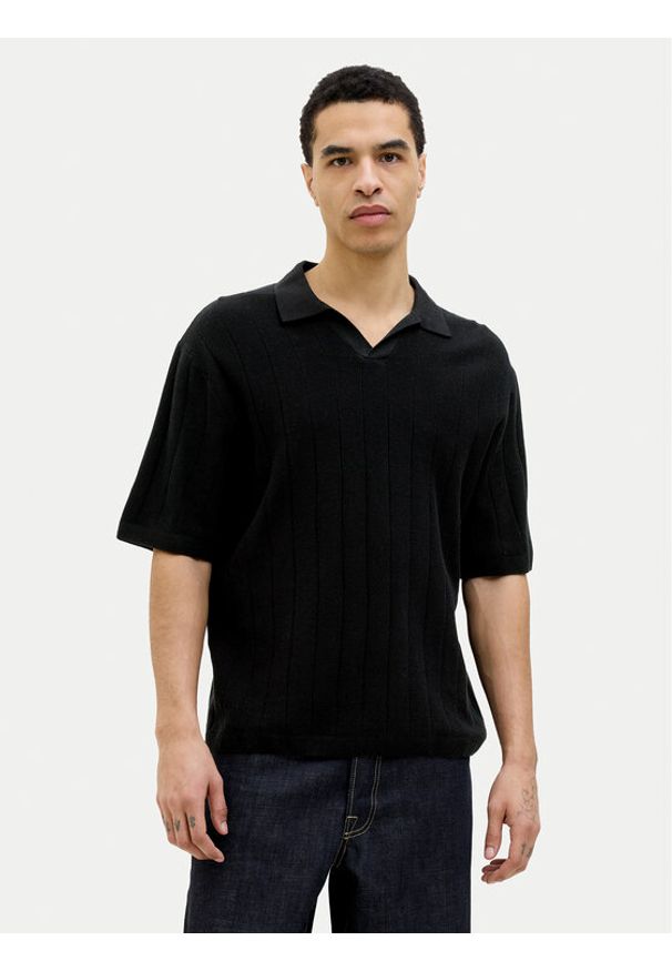 Jack & Jones Sweter Varenna 12272578 Czarny Relaxed Fit. Kolor: czarny. Materiał: bawełna