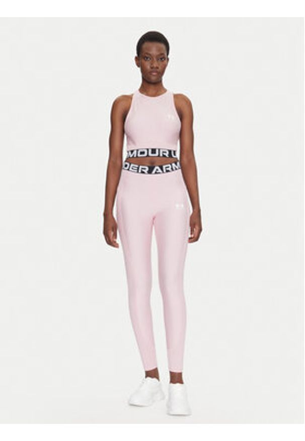 Under Armour Koszulka techniczna HeatGear 1388694 Różowy Slim Fit. Kolor: różowy. Materiał: syntetyk