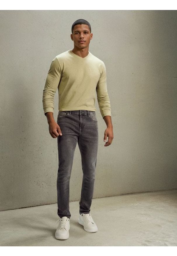 Sinsay - Jeansy skinny - szary. Kolor: szary