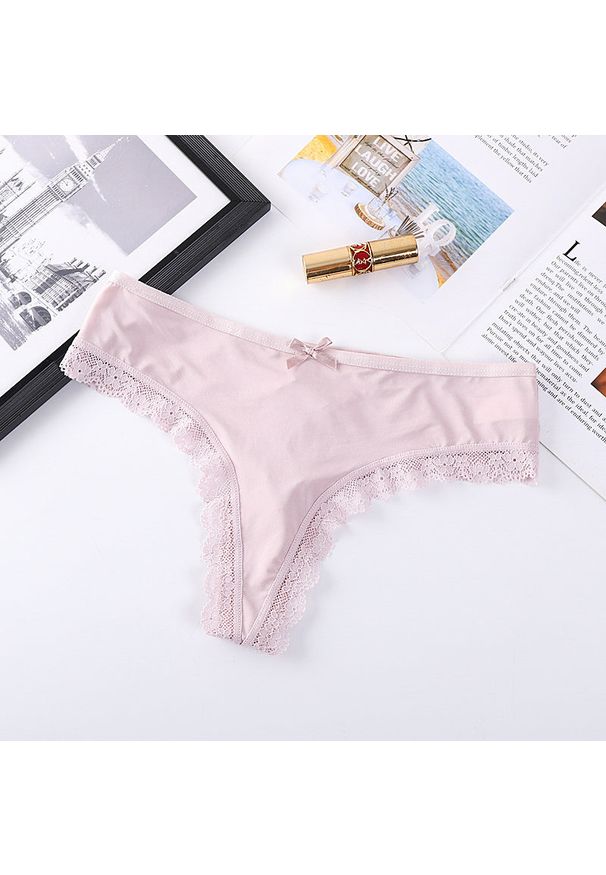 Intica - figi z wycięciem koronkowe eleganckie Friedlinde. Kolor: różowy. Materiał: koronka