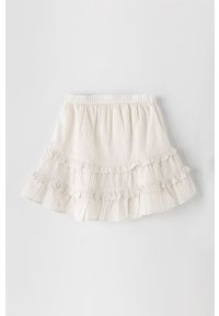 GAP Spódnica dziecięca kolor biały midi rozkloszowana. Kolor: biały. Materiał: tkanina