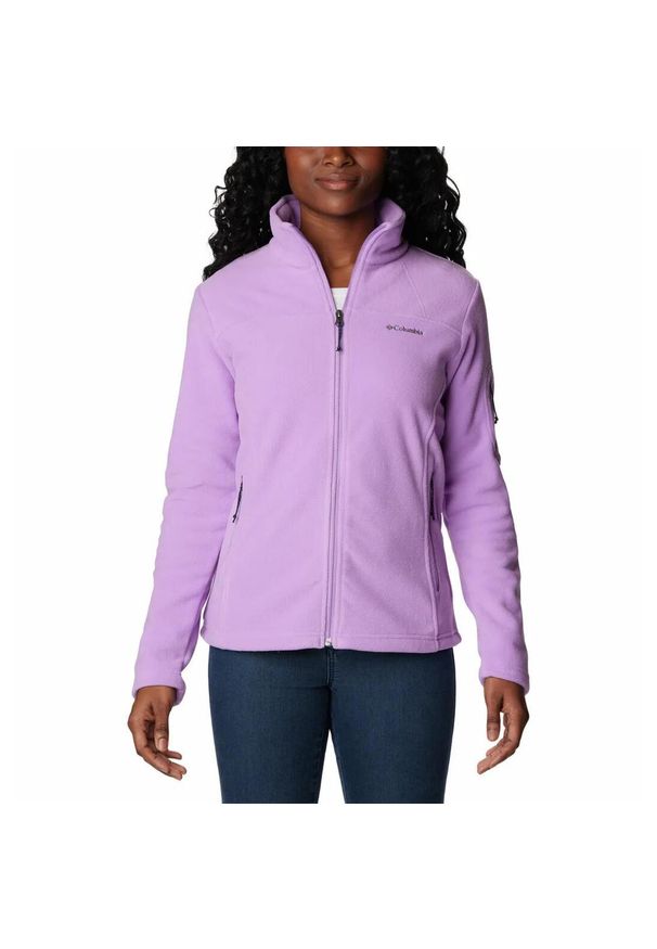 columbia - Polar Rozpinany Damski Columbia Fast Trek II Jacket. Kolor: fioletowy, różowy, wielokolorowy. Materiał: polar